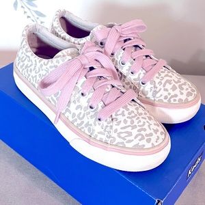 Keds Girl Jumpkick Snow Leopard sneaker shoe
